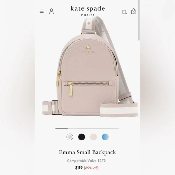 GREAT CONDITION Kate Spade Emma Sling Backpack in Cozy Grey - Pebbled Leather - Picture 4 of 17